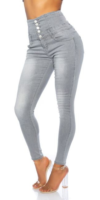 skinny hoge taille jeans gray